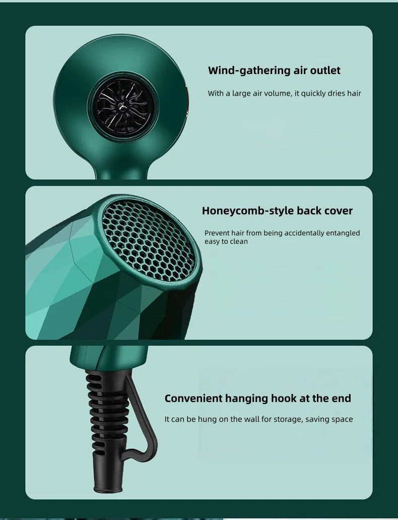 New High Wind Power Hair Dryer With Hot And Cold Constant Temperature Quick Drying Hood, Household Hair Salon Hair Dryer Tube
