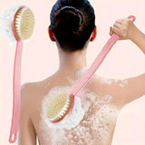 1/2pcs Long Handle Soft Bristle Bath Brush - 2-in-1 Body Back Scrubber & Dead Skin Remover,Deep Clean Skin Exfoliate Keratin