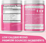 Multi Collagen Peptides Powder – Types I, II, III, V, X, Hydrolyzed Collagen for Women 99% Absorption Skin Hair Nails Joints