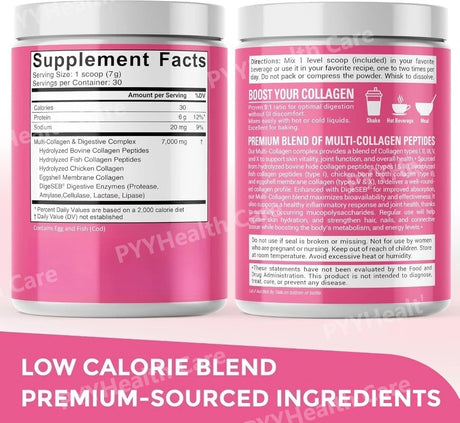 Multi Collagen Peptides Powder – Types I, II, III, V, X, Hydrolyzed Collagen for Women 99% Absorption Skin Hair Nails Joints