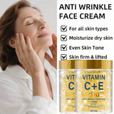 Vitamin C+E Anti-Wrinkle Skincare Cream with Retinol & Hyaluronic Acid for Moisturizing, Protecting & Smoothing Skin.