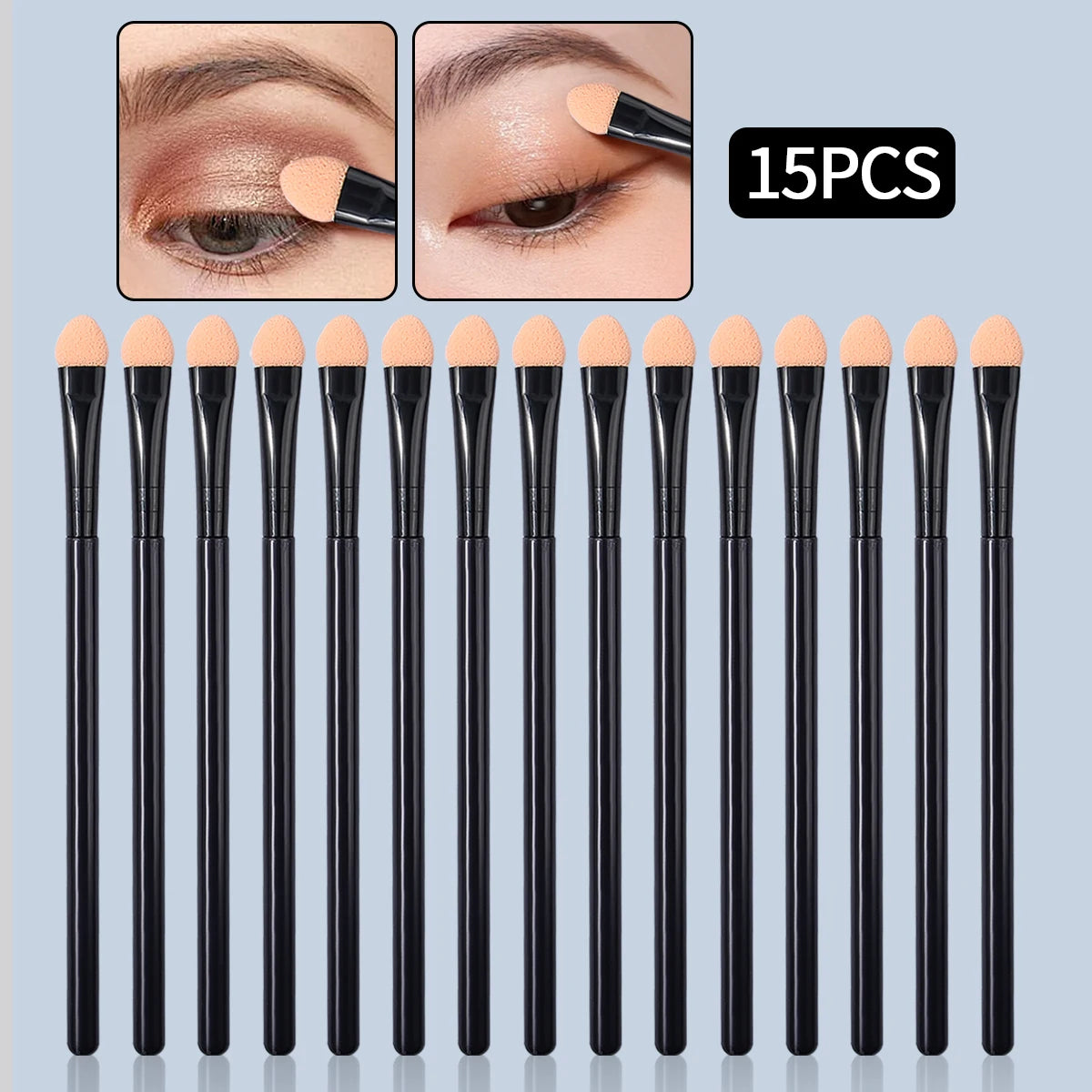 6/10/15PCS Super Soft Sponge Eyeshadow Brush Set, Double-Sided Blending Brush, Applicator Brush, Multi-Purpose Beauty Tool