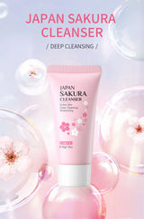 Laikou Sakura Facial Cleanser Deep Cleansing Pores Oil Control Moisturizing Brightening Face Wash Gentle For All Skin Types 50g