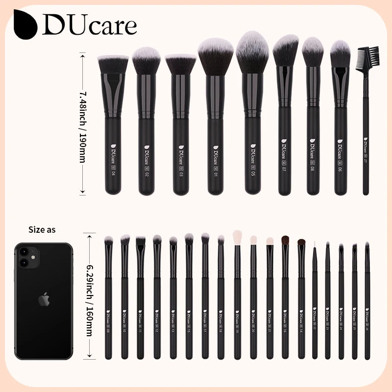 DUcare Black Makeup Brush Professional Makeup Eyeshadow Foundation Powder Soft Synthetic Hair Makeup Brushes Brochas Maquillaje