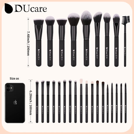 DUcare Black Makeup Brush Professional Makeup Eyeshadow Foundation Powder Soft Synthetic Hair Makeup Brushes Brochas Maquillaje