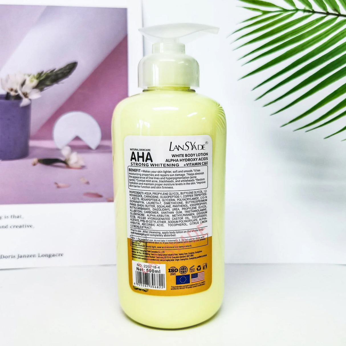 500ml Whitening Body Lotion ALPHA Hydroxy Acids+Vitamin C&E See Results In 3 Days Moisturizing Lightening Body Cream Lotion Skin