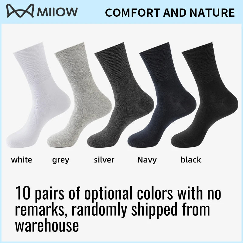 MiiOW Big Size Sock Men Pure Cotton Sock Anti Odor Fat Feet Elastic Widened Loose Sock Compression Sock Elderly Non-Binding Sock