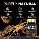 American Maca+Ginseng Capsule 60 Tablets 100% Pure Non-GMo Supports Reproductive Health Natural Energizer
