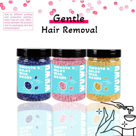 WUWUVISTA Wax Beads 200g(7.05oz) Bottle Hair Removal Hard Wax Beans Hot Waxing Beeswax for Wax Heater Painless for All Hair&Skin