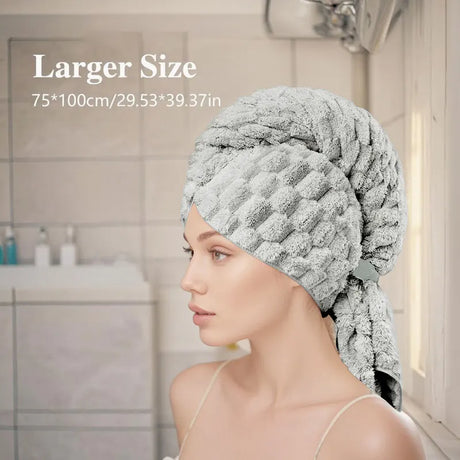 Golden turtle velvet dry hair towel saves time and effort at home for women to take a shower and wash their hair