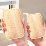6pcs Natural Loofah Exfoliating Sponges - Gentle Body Scrubber for Shower & Bath, Bamboo Fiber Cleaning Pads