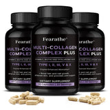 Multi Collagen Capsules, Type I/II/III/V/X Collagen, Biotin & Hyaluronic Acid, Support Skin Hair Nail Joint & Overall Wellness