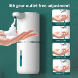380ML Automatic Foam Soap P11 Dispenser Bathroom Smart Washing Hand Machine With USB Charging White ABS Material