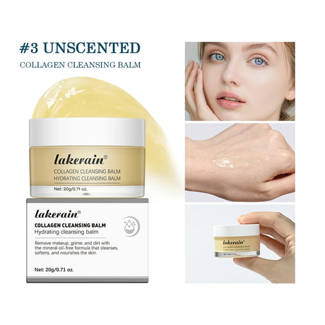 Rose Flavor Collagen Cleansing Balm Nourishing Cream Makeup Remover Mild Non-irritating Moisturizing Non-greasy Cleansing Balm