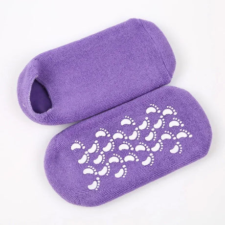 1 pair Reusable SPA Gel Socks Moisturizing Whitening Exfoliating Velvet Smooth Beauty Foot Care Silicone Socks Feet Care