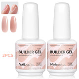 Nailpop 15ml Builder Gel Nail Polish for Nail Apex & Extension Strengthener Upgraded Soak Off UV Gel Rhinestone Glue 4 Colors