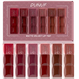 6pc/set Velvet Matte Lipstick Long-lasting Waterproof Lip Gloss Lip Glaze Non-Stick Cup Nude Red High Pigment Y2K Christmas Gift