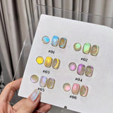 1-6PCS 12ML Human Fantasy Cat Eye Gel Nail Polish Ice Clear High-end Glass Bead Semi-permanent Gel Nail Polish Nail Art Supplies