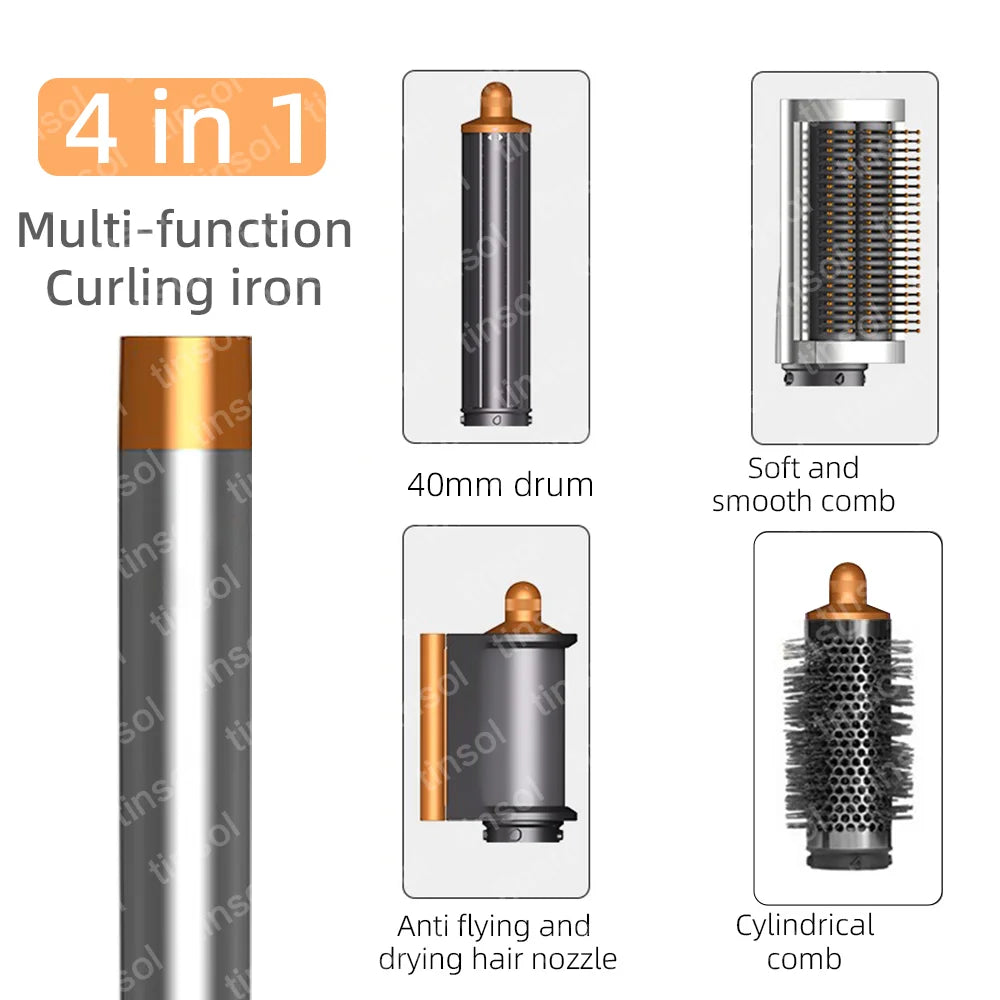 TINSOL 7 in 1 Multi-Function Hair Dryer & Styling Tool Automatic Curling Set 1300W Straightener Professional Salon Hair Dryer