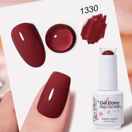 Clou Beaute Grey Color Nail Gel Polish Full Coverage Nail Polish Dark Red Gel Lacquer Varnish Vernis Semi Permanent Nail Art