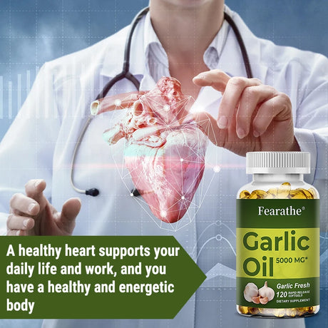 Organic Garlic Extract Capsule for Cardiovascular Health Detox Support Immune Nutrition Supplement