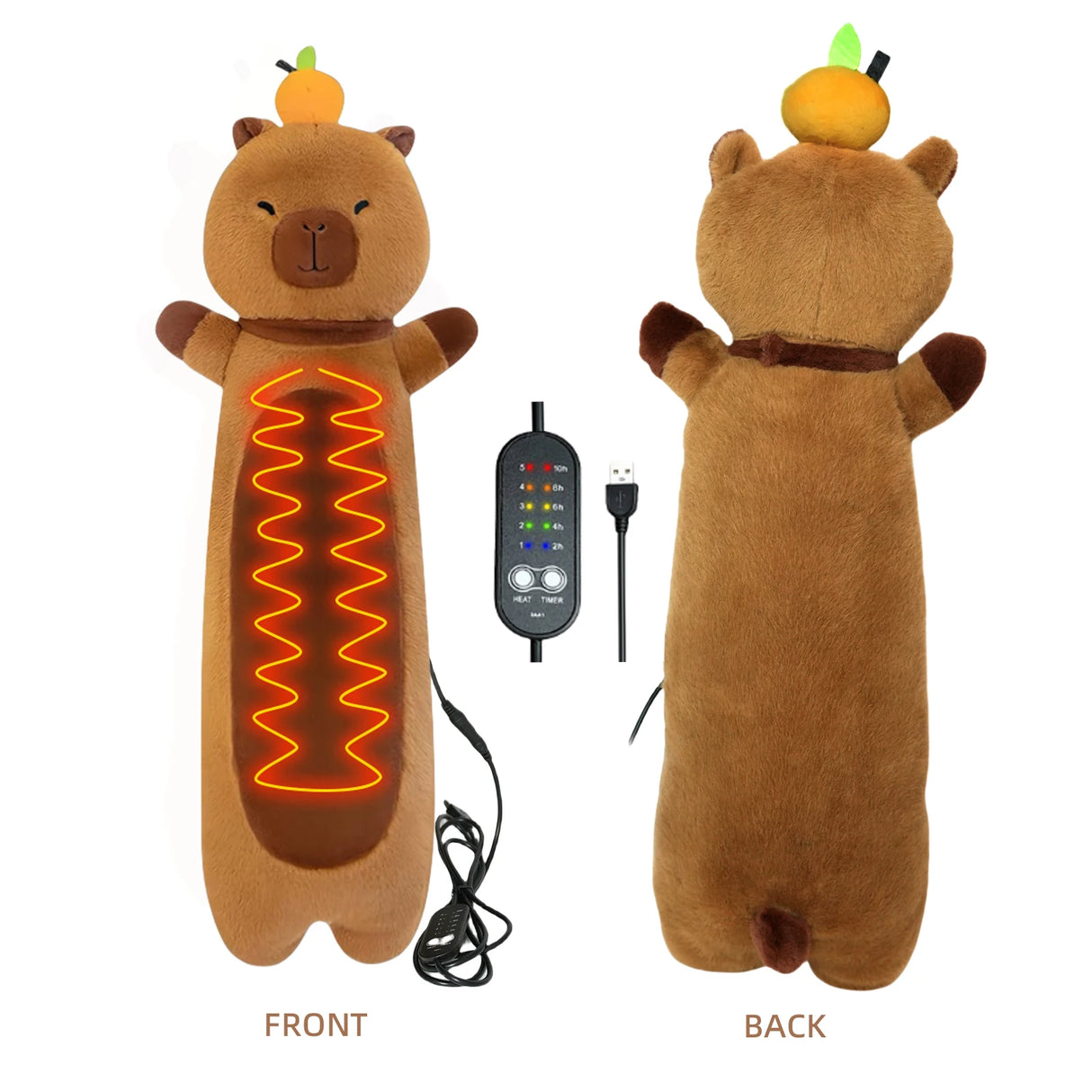 Electric Heating Pad for Period Cramps Menstruation Heatable Stuffed Animals Capybara Plush with a Hot Soft Belly for Wife Women