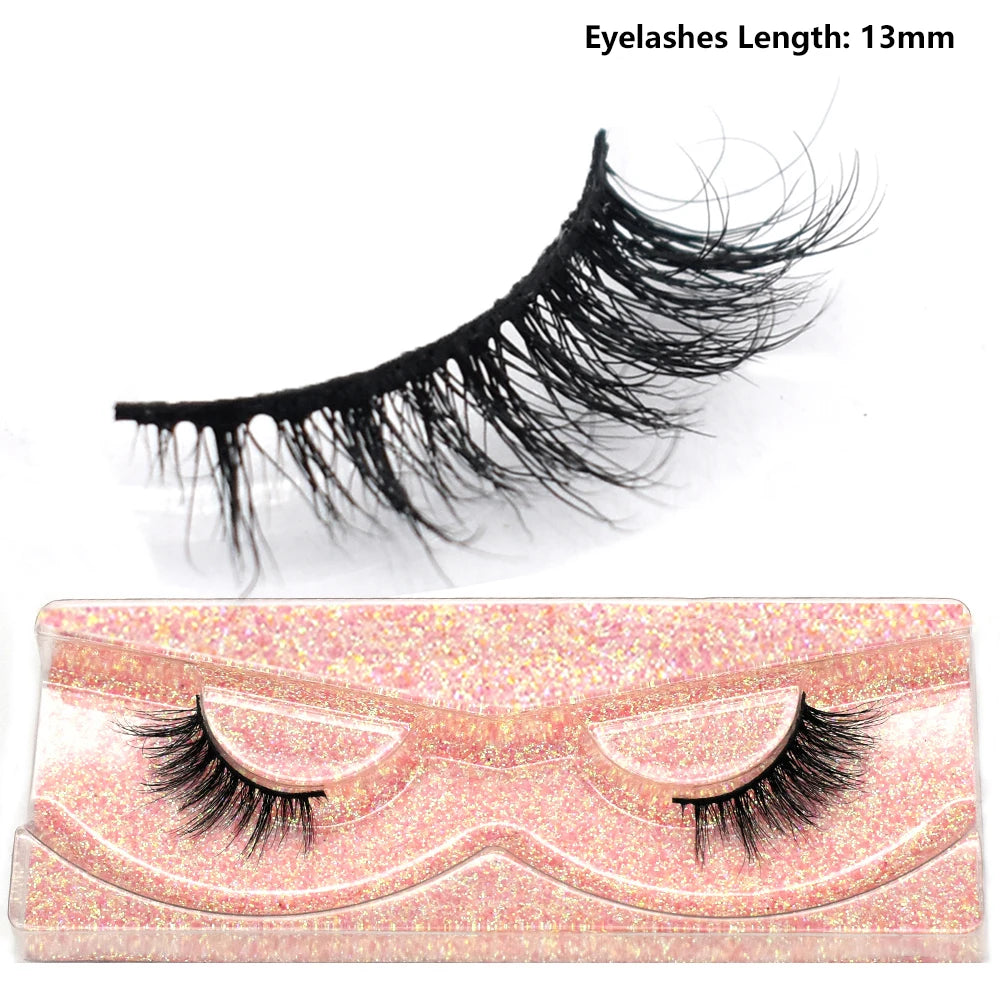 Half Lashes Mink Eyelashes Fluffy Soft False Eyelashes Wispy Cross Mink Eye Lashes Natural Short Mink Eyelash Extension Makeup