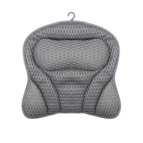 1pc Luxury Bath Pillow with 3D Air Mesh & Secure Suction | Neck/Back Support, Machine Washable, Home/Spa Use