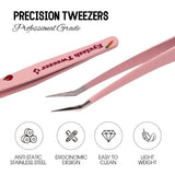 GEMERRY Eyelash Pink Strawberry Stainless Steel Superhard Tweezers For Lash Extension High Precision Anti-Static Makeup Tweezer
