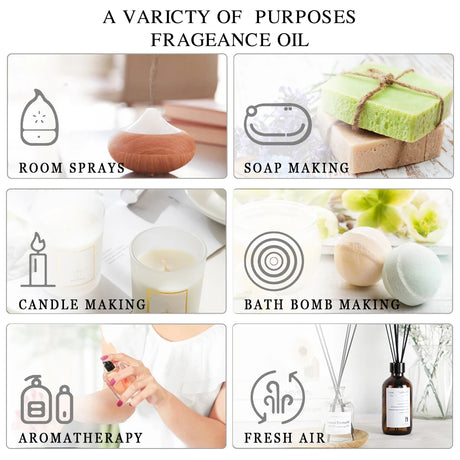 MAYJAM 20 Bottles Essential Oils Set for Humidifier Aroma Diffuser Lavender Jasmine Eucalyptus Vanilla Sandalwood Fragrance