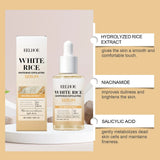 Black & White Rice Exfoliating Serum Set BHA Niacinamide Pore Minimizing & Brightening Blackhead Whitehead Remover Skincare Set