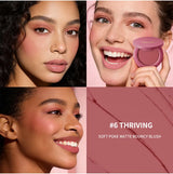 Lakerain Soft Poke Matte Blush Fresh Silky-smooth Skin Finish Long Lasting Luminosity Moisturizing Natural Matte Bouncy Blusher