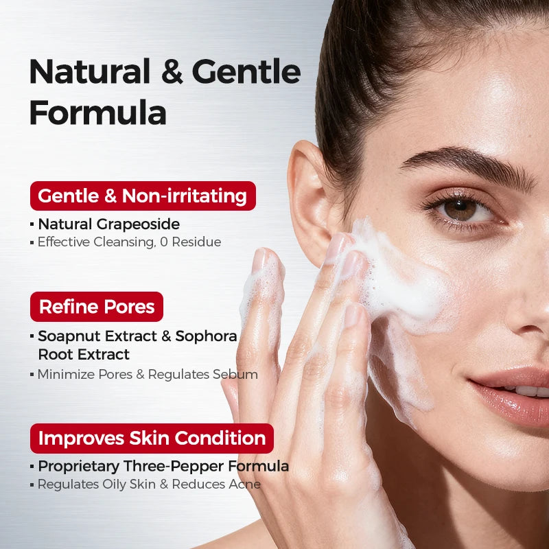 NING DERMOLOGIE Amino Acid Korean Facial Cleanser with Salicylic Acid Help with Pore Tighten, Acne & Blackheads