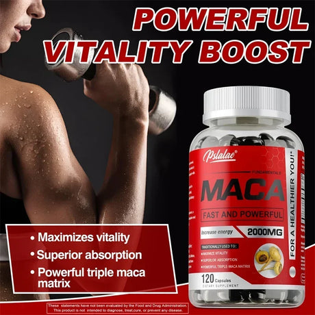 Maca Root Capsules - Improves Vitality and Performance, Enhance Energy, Builds Muscle and Strength