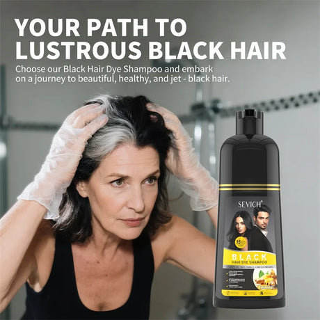 3 In 1 Herbal Healthy Hair Dyeing 500ml Black Hair Dye Shampoo For Men Women Plant Instant Color Shampoo Ginger Black Hair Dye