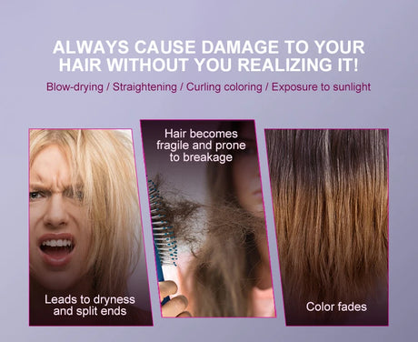 PURC Heat Protectant Spray Coconut Oil Frizz Control & Shine for All Hair Types Thermal Protection up to 470°F Hair Care