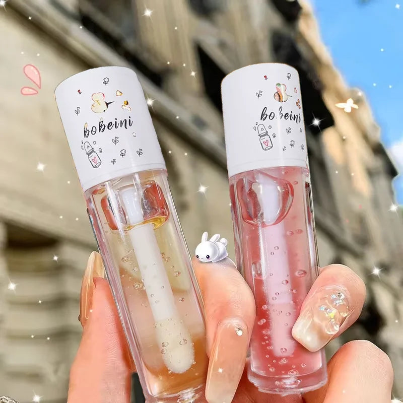 Peach Milk Lip Oil, Bee Lip Balm, Moisturizing Lip Balm, Soothing and Hydrating Lip Oil, Easily Repairs Dry, Cracked Lips