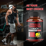 Tribulus Terrestris + Maca Root Extract Supplement Supports Energy Vitality Natural Herbal Health Non-GMO 90 Vegan Capsules