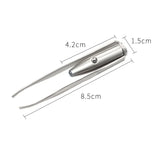 Portable Stainless Steel Led Make Up LED Light Eyelash Eyebrow Clip Tweezer Set Smart Design Hair Remove Tweezer Makeup Tool