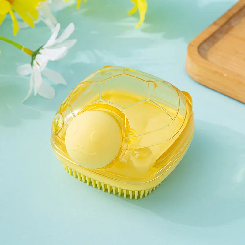 Silicone Soft Exfoliating Body Bath Shower Scrubber Loofah Brush Refillable Bath Brush Easy Foaming Massage Brush Bathroom Tools