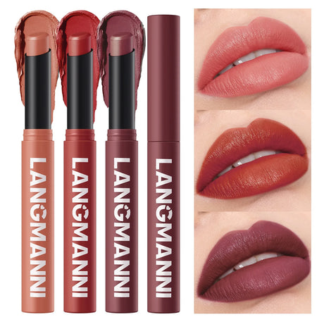 12 Colors Nude Matte Lipstick Waterproof Lip Sticks Not Fading Sexy Red Velvet for Women Make Up Long Lasting Lip Cosmetics