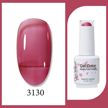 Clou Beaute Gel Color Hema TPO Free 15ml Gel Nail Varnish Soak Off UV Gel Polish Nail Art Manicure Lacquer Nail Art Jelly Gel
