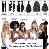 GOIPLE Natural Coconut Oil Wig Milk Shampoo Smooth Repair Moisturizes Frizzy Hair for Wigs Wave 2 in 1 Wig Wash Care Product