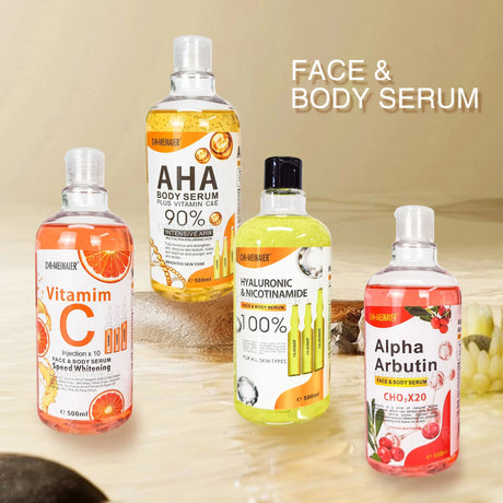 500ML Vitamin C AHA HYALURONIC& NICOTINAMIDE Face Serum Moisturizing Lightening Body Cream