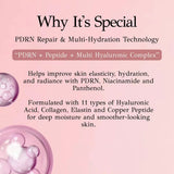 Deep Collagen Essence - Peptide Intensive Activation, Pink PDRN Stem Cell Ampoule, Brightening, Moisturizing, Skincare