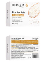 BIOAQUA White Rice Raw Pulp Facial Soap Face Wash Foam Facial Cleanser Moisturizing Whitening Body Bathing Handmade Soap