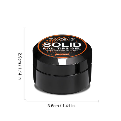 TWOING 8g Clear Solid Nail Tips Gel Long Lasting Strong Adhesion UV/LED Building Gel for Nails Home Salon Manicure DIY Design