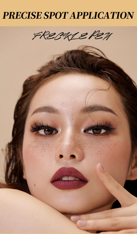 QIBEST Double-end Freckles Stamp Pen Makeup 2-IN-1 Freckle Seal Waterproof Face Concealer Contour Natural Brown Freckle Cosmetic