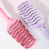 1pcs Curved Vented Boar Bristle Comb Professional Scalp Massage Comb Detangling Curl Anti-static Hairbrush Salon Styling Tool