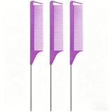 Pro Pointed Tail Salon Hairdressing Hair Styling Anti-static Comb Hair Brush Steel Needle Pin Rat Tail Combs Barber Accessories